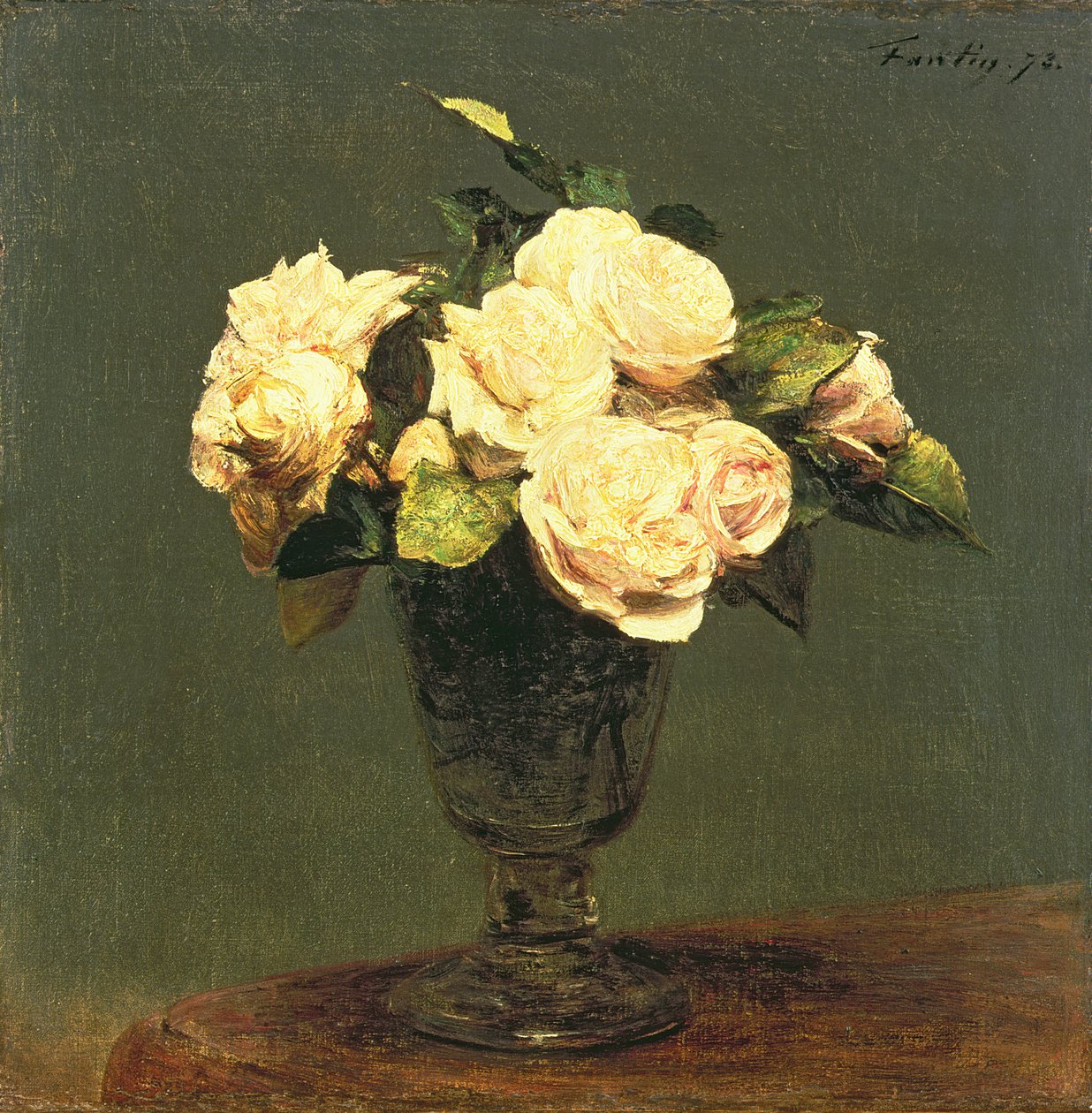 Vita rosor, 1873 av Ignace Henri Jean Fantin Latour