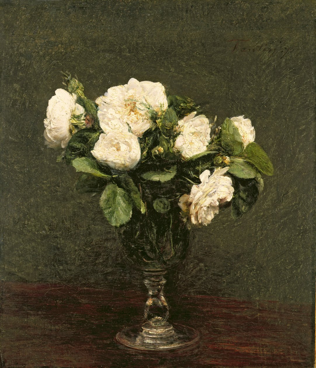 Vita rosor, 1875 av Ignace Henri Jean Fantin Latour