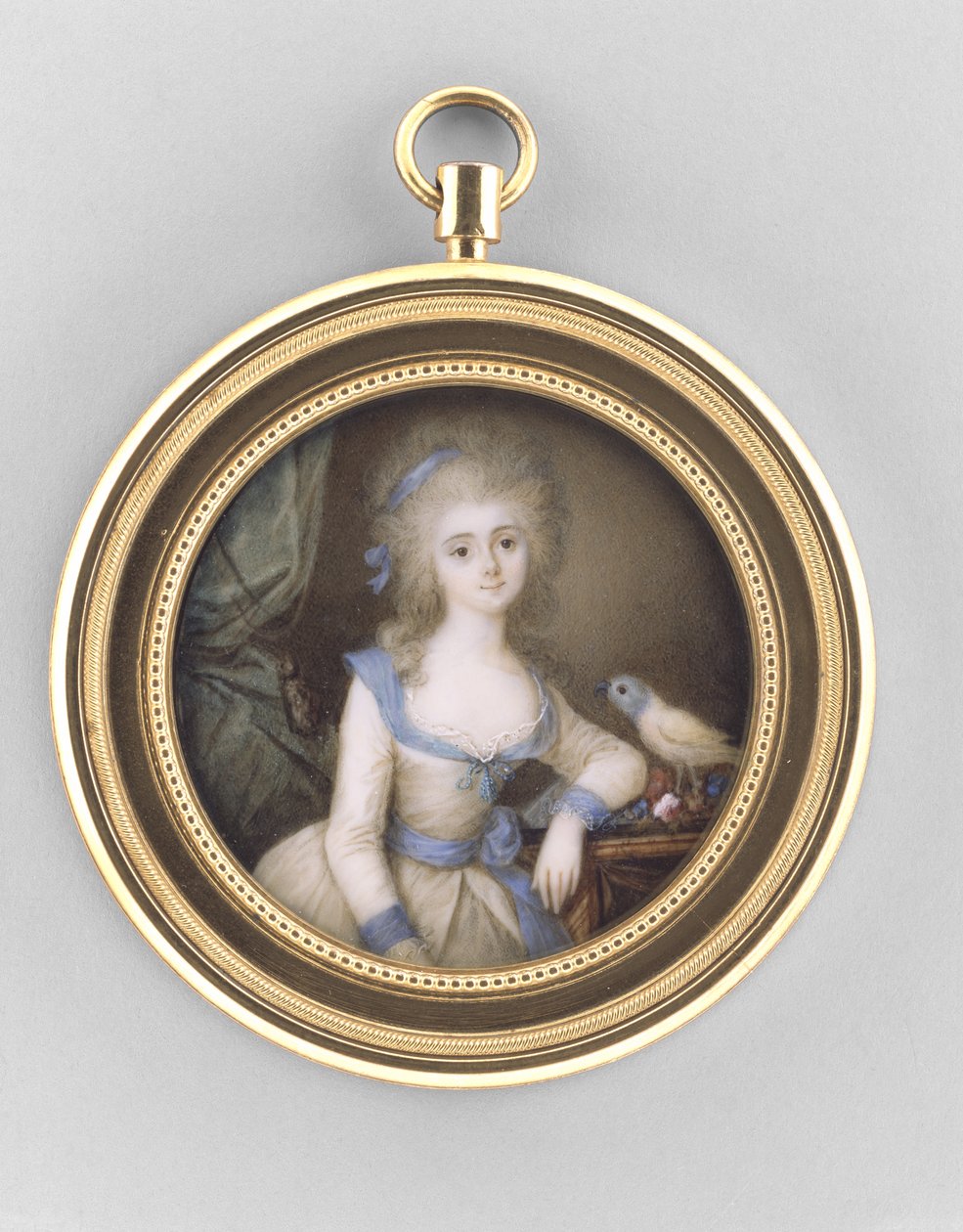 Portrait of a Woman, ca 1785 (akvarell på elfenben, ormolu och glas) av Ignace Jean Victor Campana
