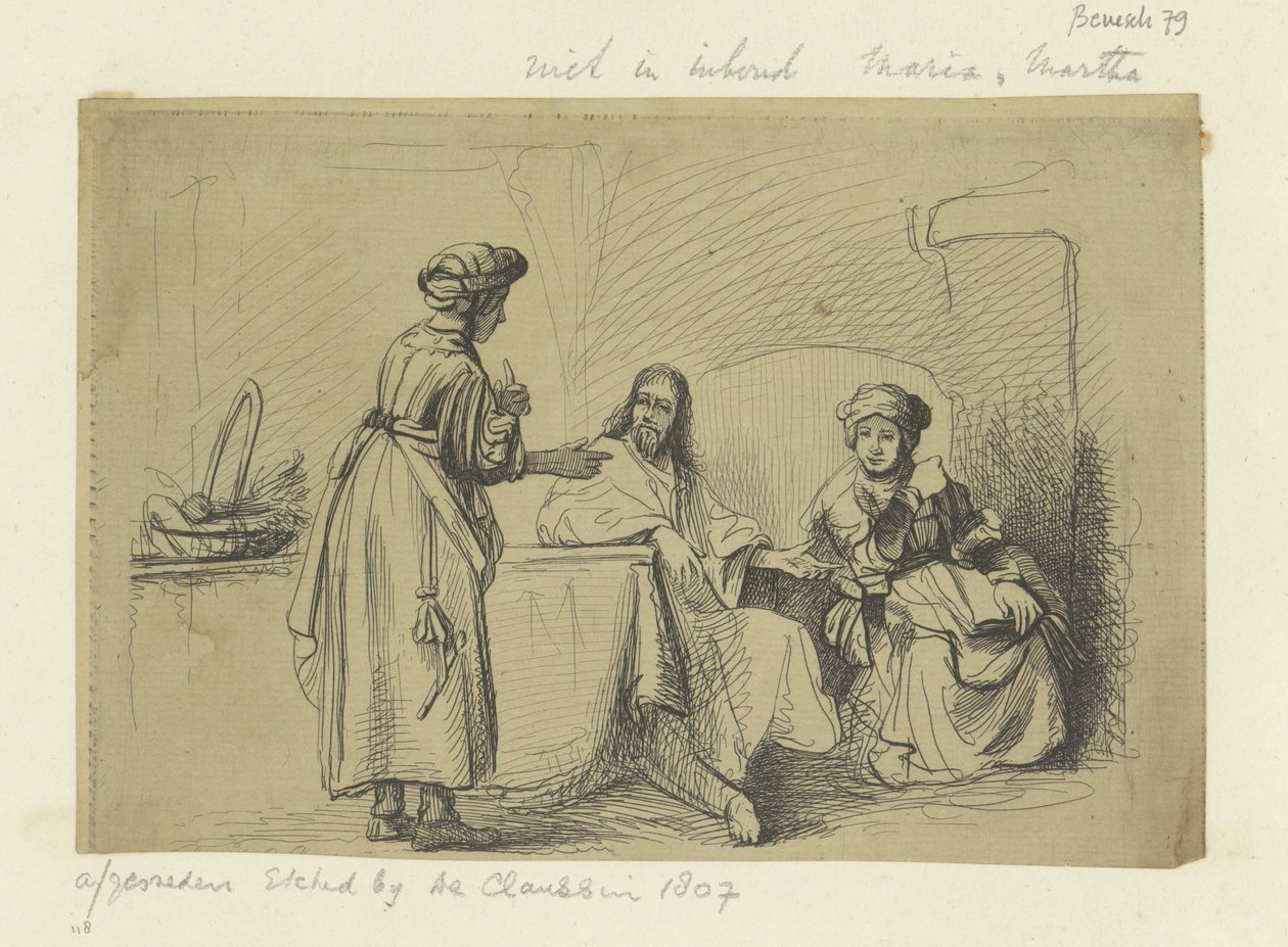 Christus bij Maria som Martha Samling av åttiofem originaltryck (serietitel) av Ignace Joseph de Claussin (possibly)