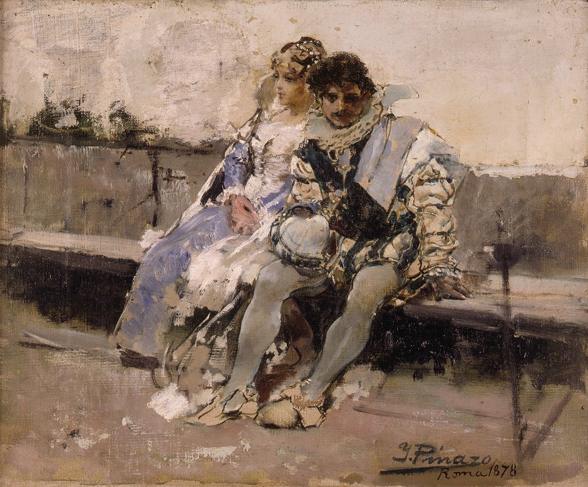  Enamorados av Ignacio Pinazo Camarlench