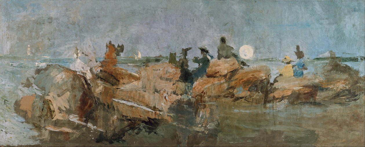 Skymning på vågbrytaren III av Ignacio Pinazo Camarlench