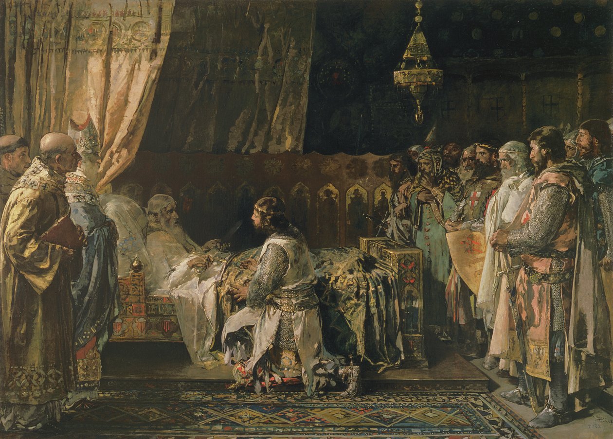 The Last Moments of King James I (1207-76) Conquistador av Ignacio Pinazo Camarlech