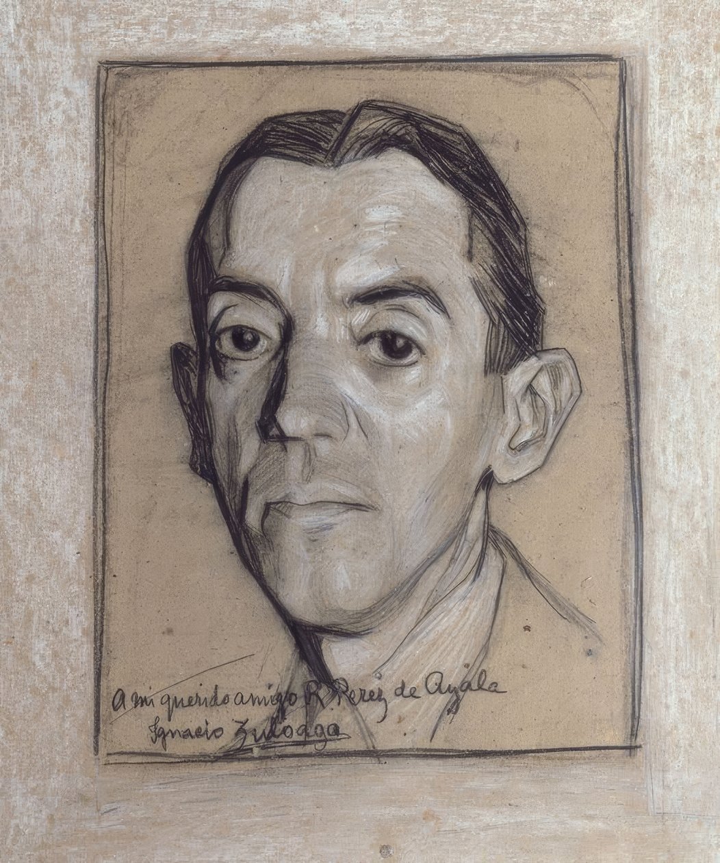 PORTRÄTT AV RAMON PEREZ DE AYALA (1888–1962) SPANSK FÖRFATTARE OCH JOURNALIST - teckning - GENERATION AV 1914 av Ignacio Zuloaga