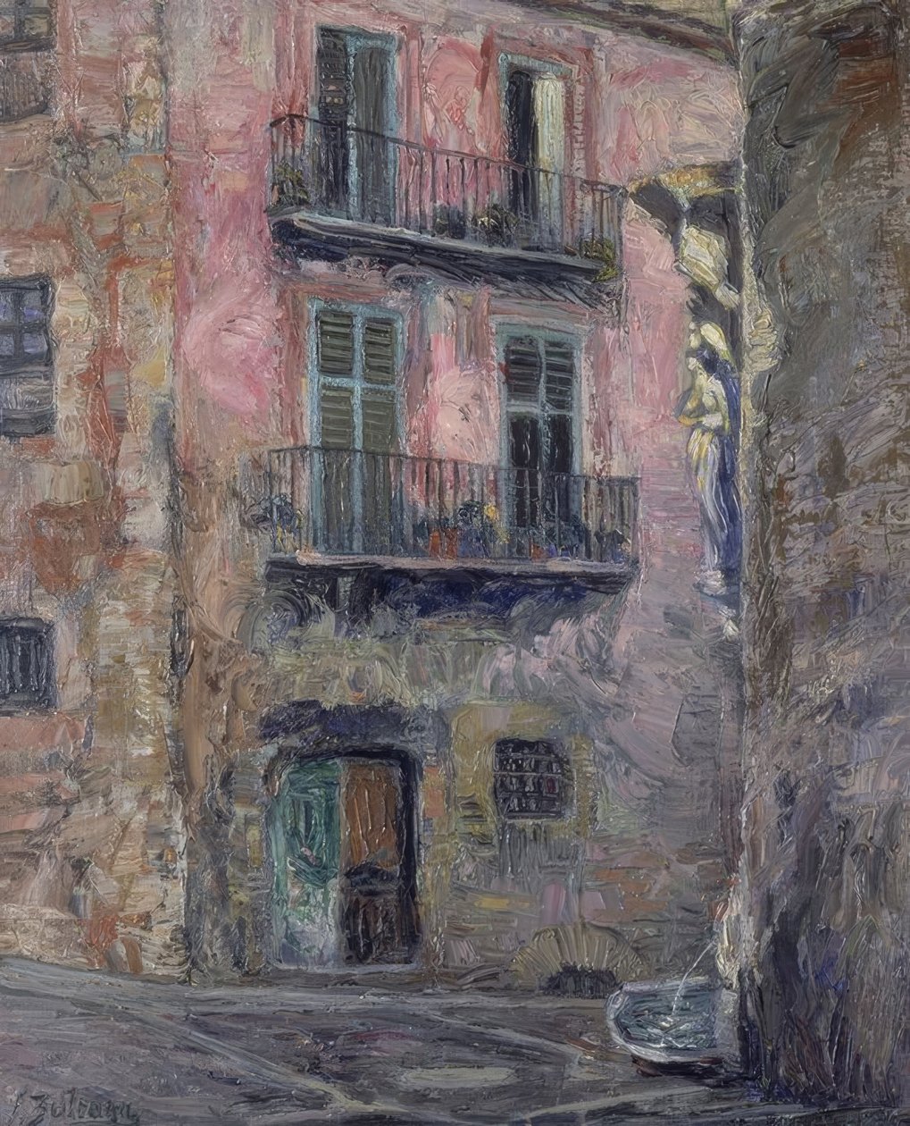 CALLE DEL ANGEL DE GERONA - 1931 - OLJA / KANVAS - 80 × 67 CM av Ignacio Zuloaga y Zabaleta