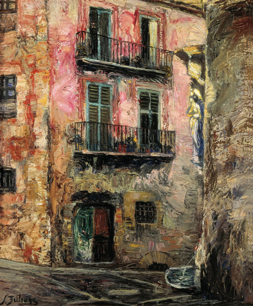 Gerona (Gerona). Målning av Ignocio Zuloaga Zabaleta (1870-1945). Olja på duk av Ignacio Zuloaga y Zabaleta