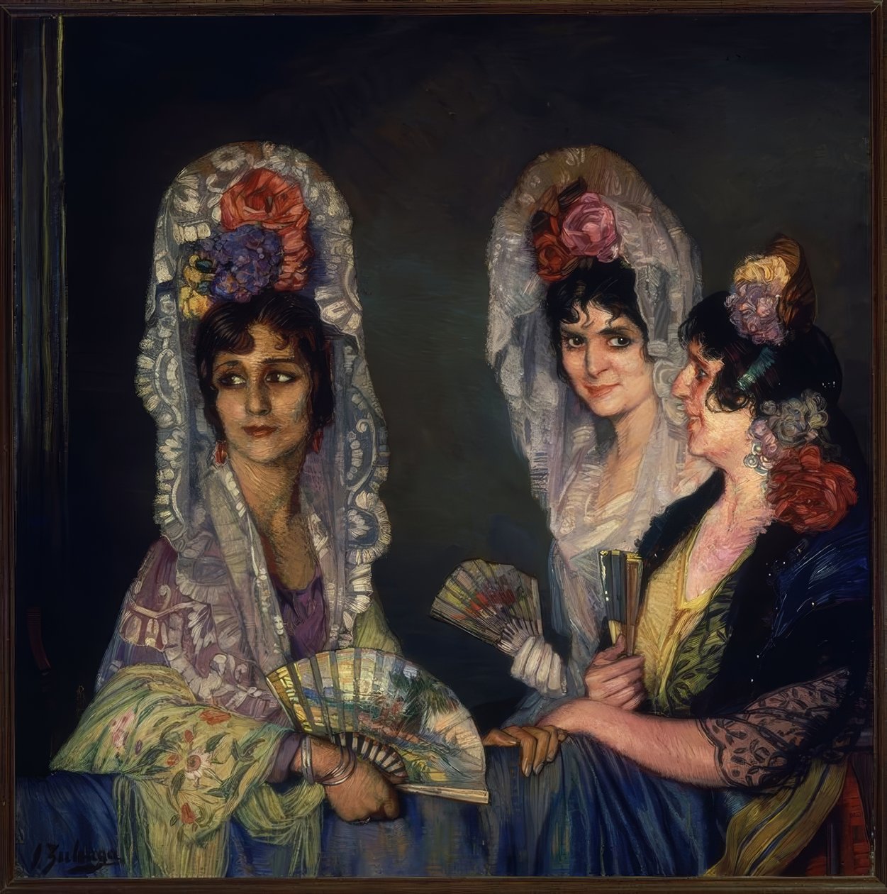 DE TRE MANOLARNA - 1900-talet - O / L - 109X110 CM av Ignacio Zuloaga y Zabaleta