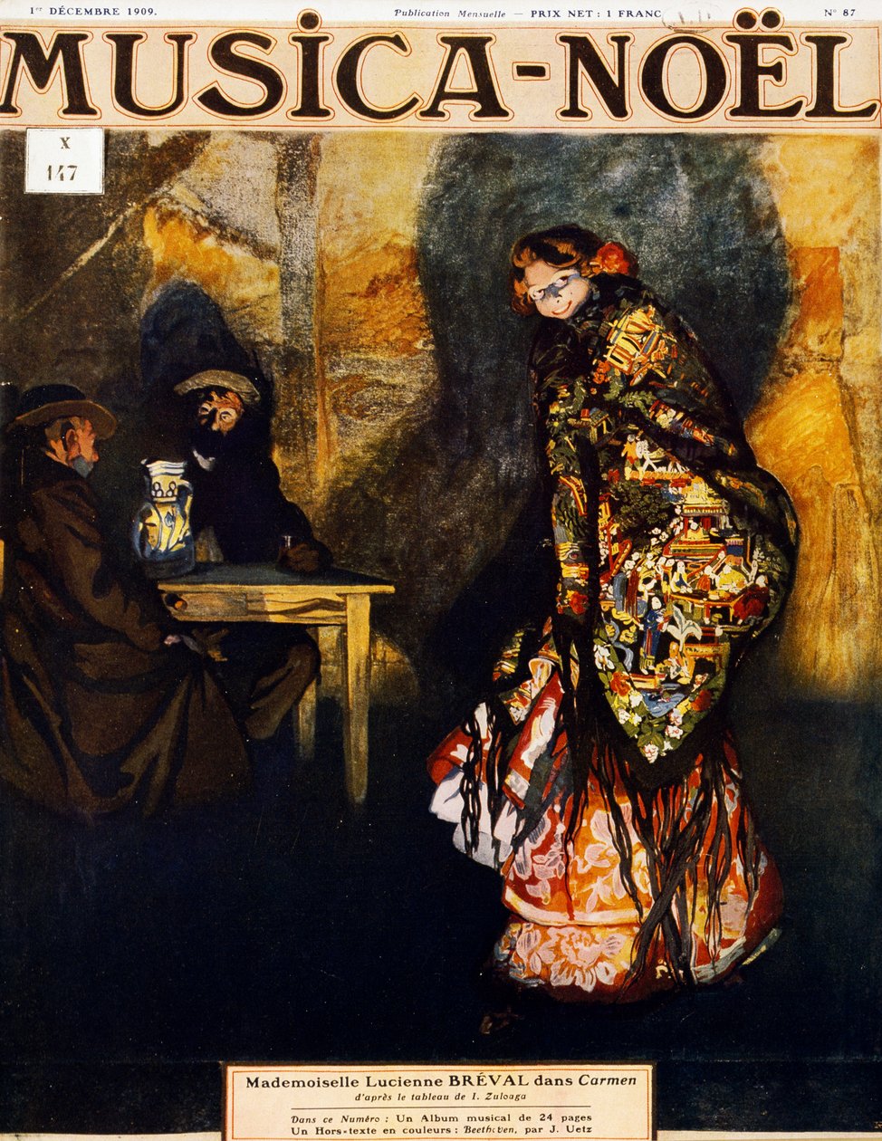 Lucienne Breval (1869-1935), schweizisk sopran, som Carmen, i den homonyma operan av Georges Bizet, målning av Ignacio Zuloaga y Zabaleta av Ignacio Zuloaga y Zabaleta