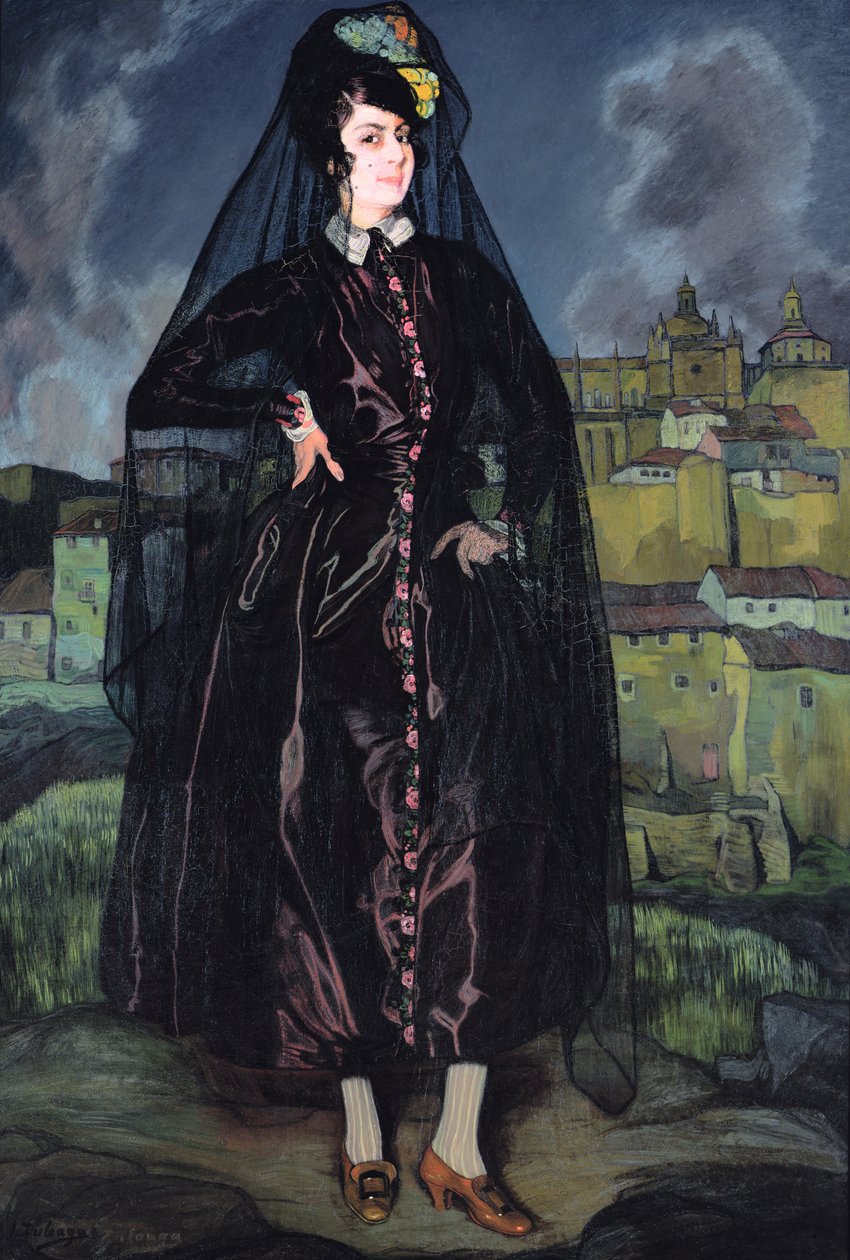 Porträtt av Anita Ramirez i svart, 1916 av Ignacio Zuloaga y Zabaleta