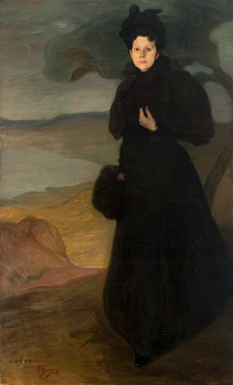 Porträtt av Mademoiselle Valentine Dethomas, ca. 1895. av Ignacio Zuloaga y Zabaleta
