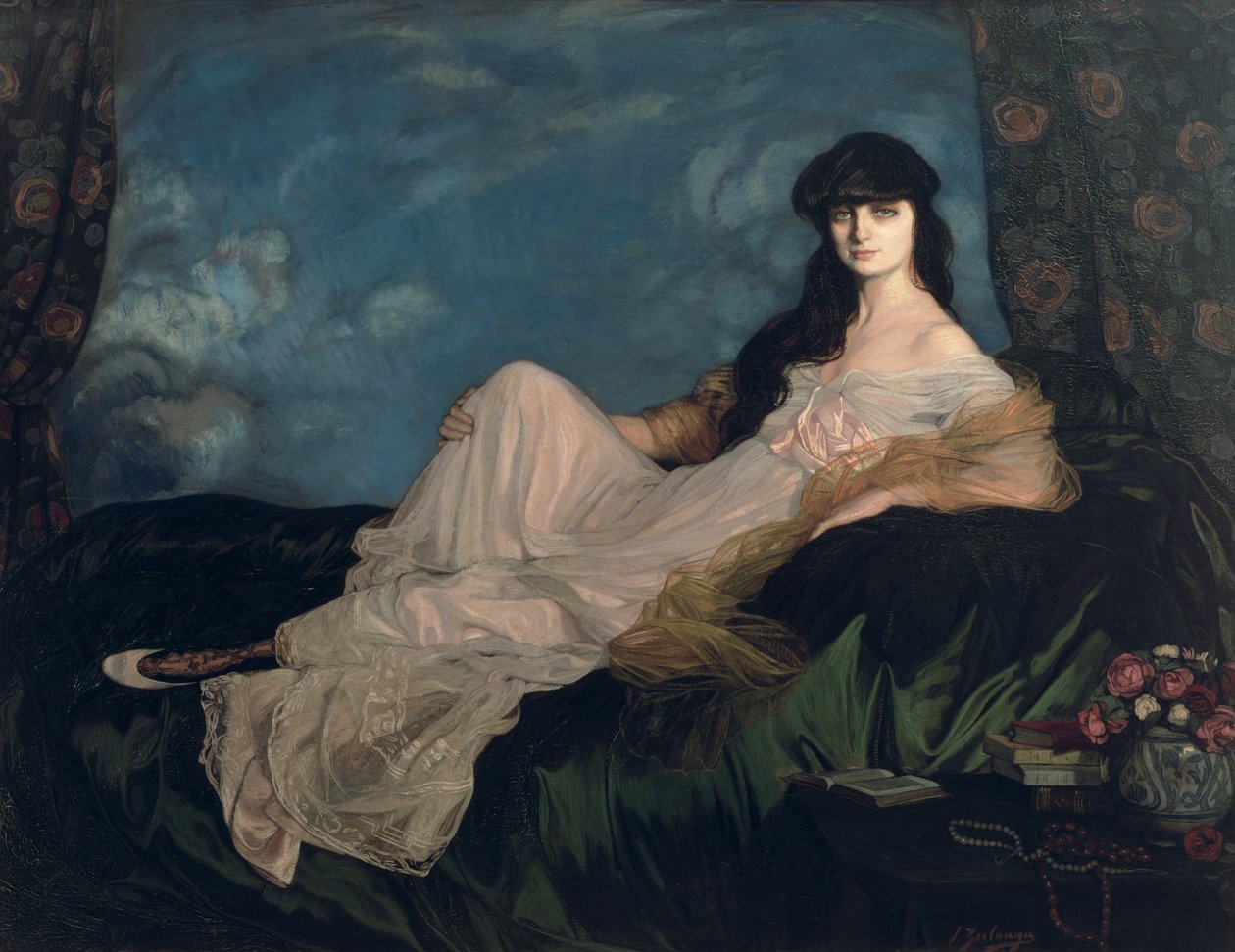 Porträtt av Comtesse de Noailles (1876-1933) 1913 (olja på duk) av Ignacio Zuloaga y Zabaleta
