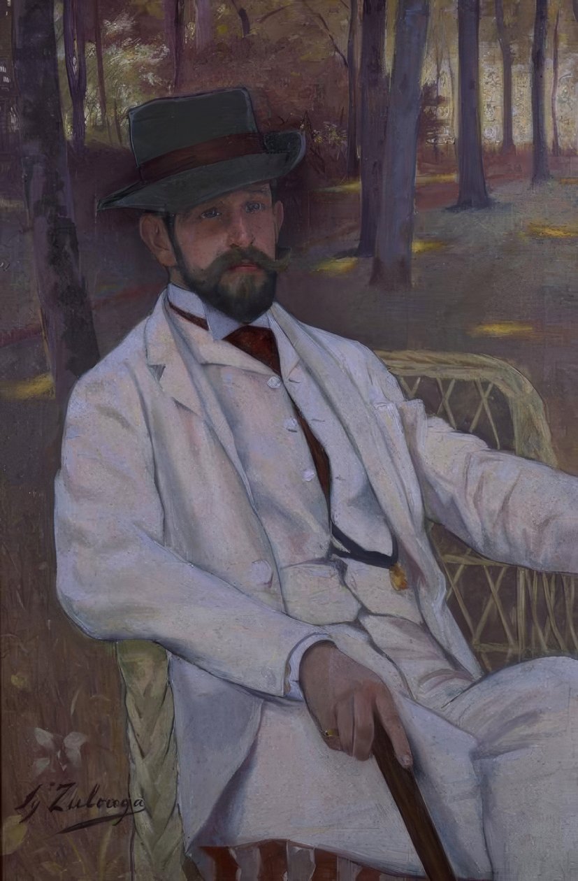 PORTRÄTT AV MARQUES DE VILLAMARCIEL - CIRCA 1892 - O/L - 91X61 CM av Ignacio Zuloaga y Zabaleta