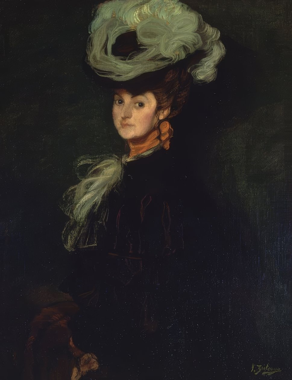 PORTRÄTT AV ANNIE BOURDIN - 1906 - OLJA / KANVAS -101X78 CM av Ignacio Zuloaga y Zabaleta