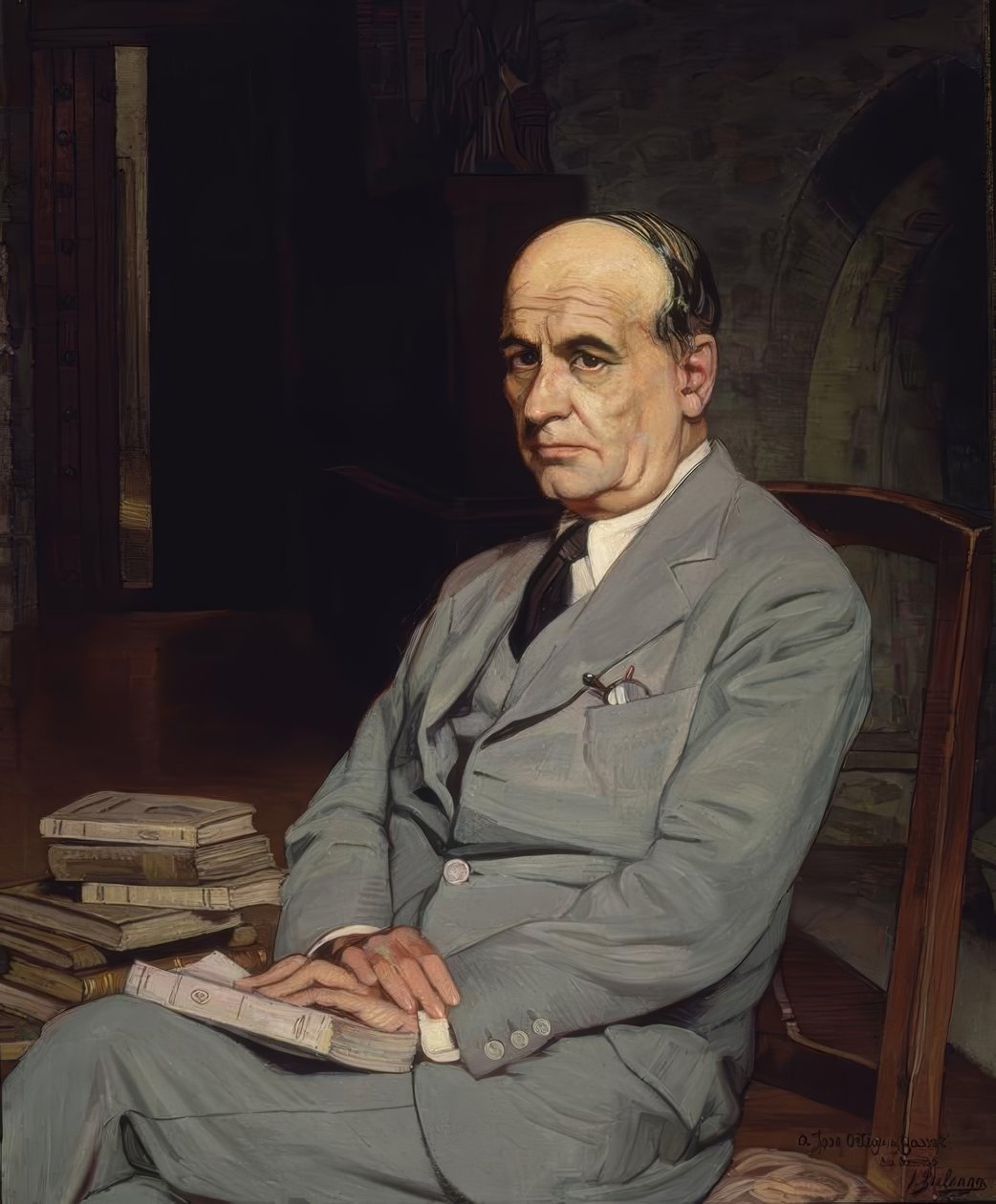 PORTRÄTT AV JOSE ORTEGA Y GASSET - 1917 - O / L - 215X161 av Ignacio Zuloaga y Zabaleta