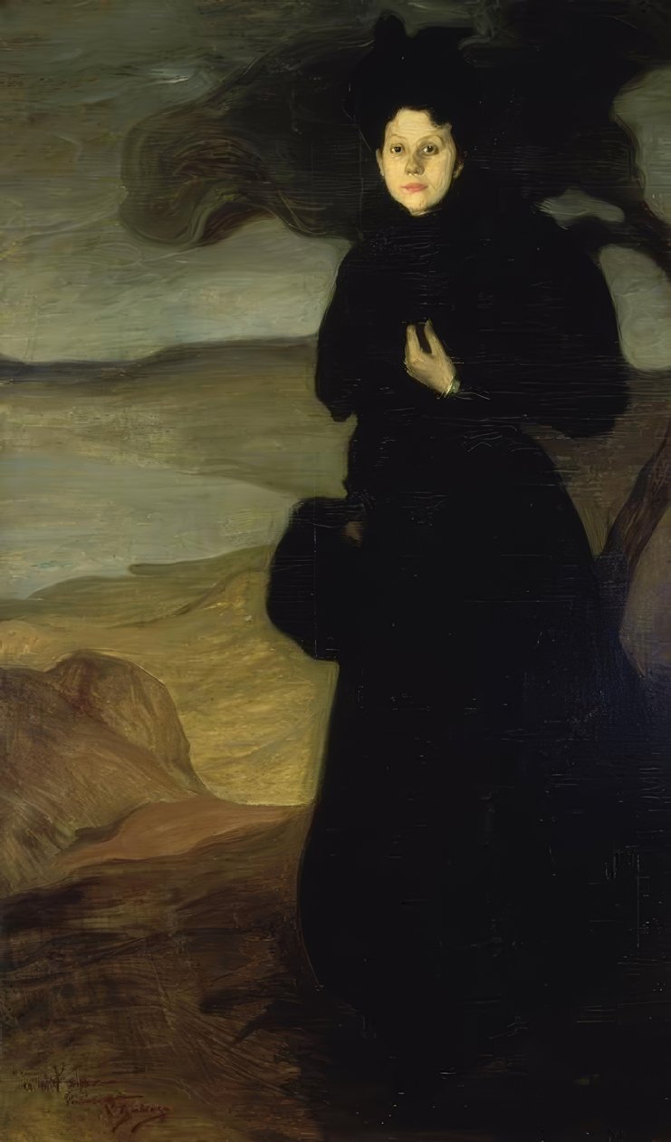 PORTRÄTT AV VALENTINE DETOMAS - 1894/95 - O / L - 200X120 CM av Ignacio Zuloaga y Zabaleta