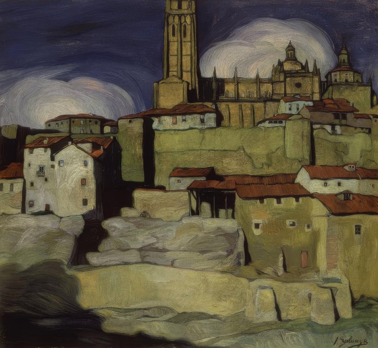 Katedralen i Segovia - 1909 - olja på duk - 92 × 99 cm av Ignacio Zuloaga y Zabaleta