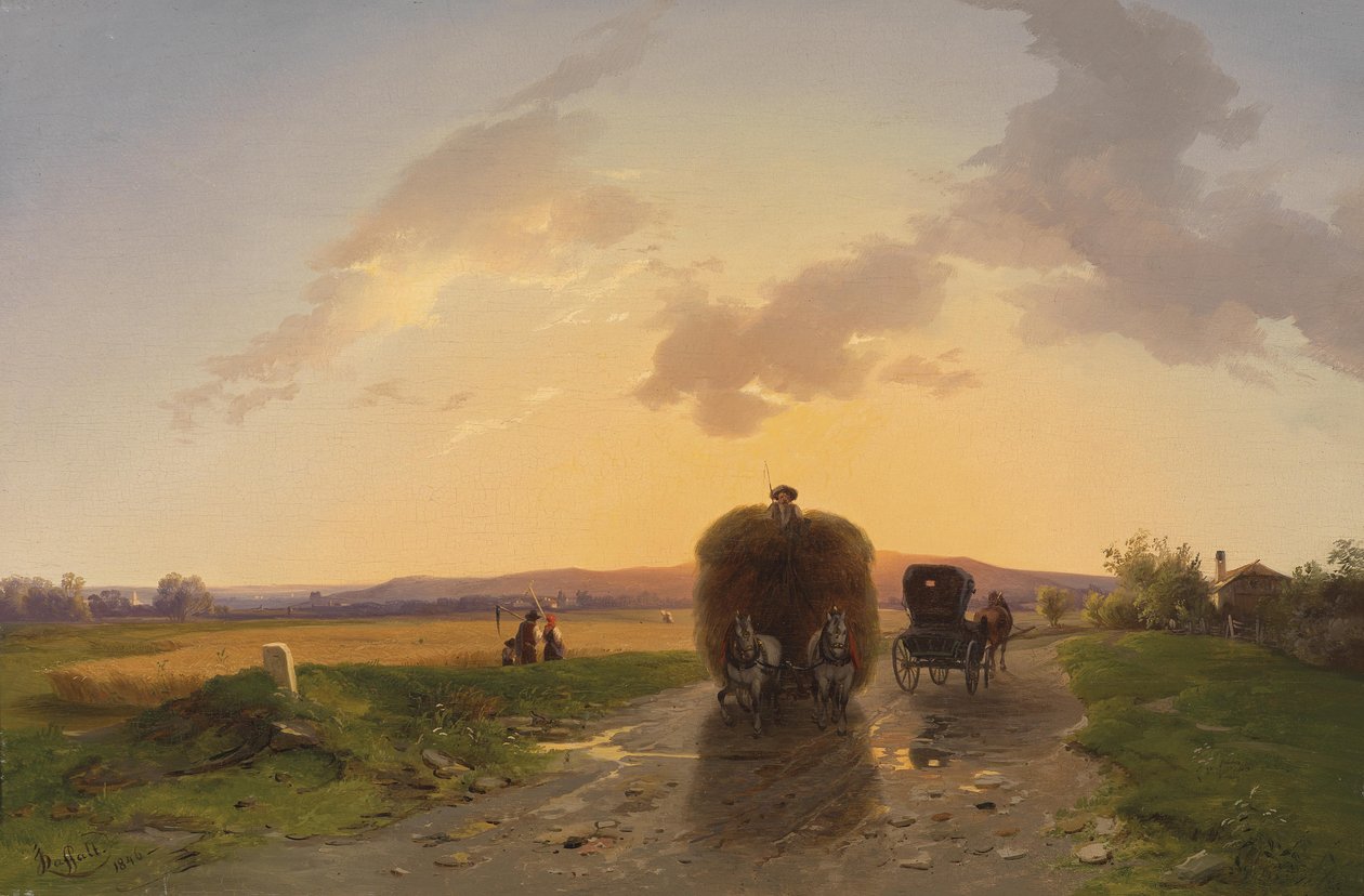 Heimkehr vom Feld im Abendrot av Ignaz Raffalt