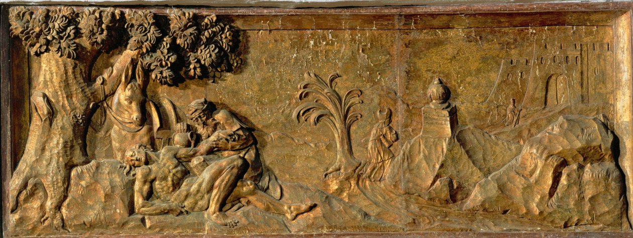 Den barmhärtige samariten av Ignaz (1725-75) Gunther