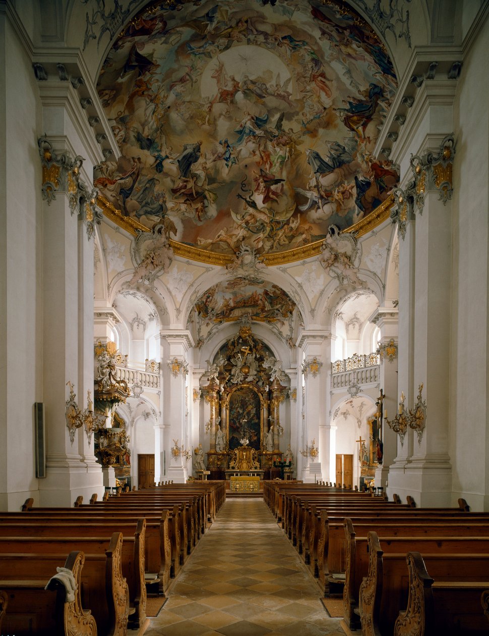 Invändig vy av klostret San Marino och San Anianus (Marinus och Anianus) av arkitekten Ignaz Guenther (1725-1775) av Ignaz  Gunther