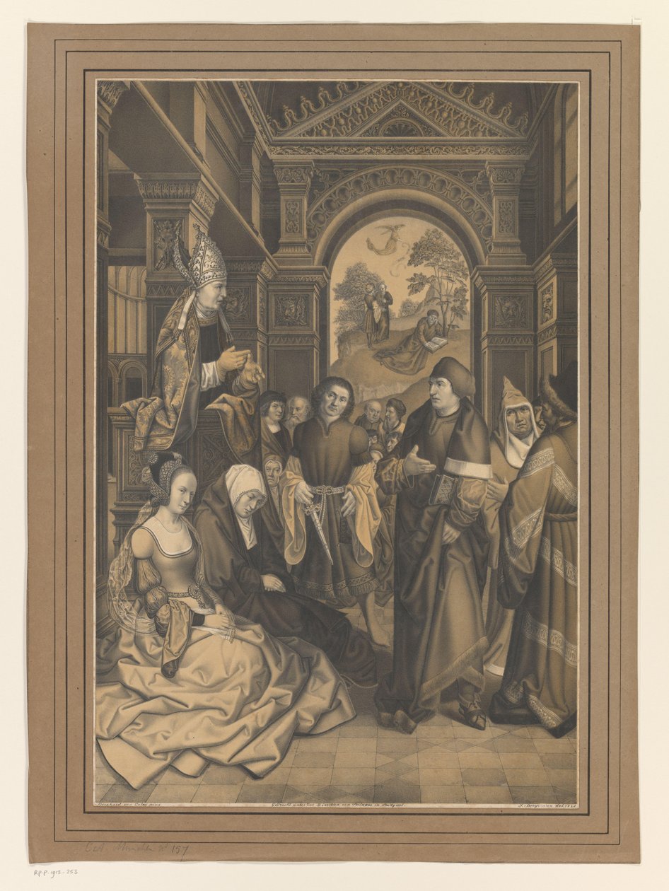 Saint Norbert predikar för den otrogna Tanchlin Verk ur samlingen av bröderna Boisserée (serietitel) Galerie des Frères Boisserée (serietitel) av Ignaz Bergmann