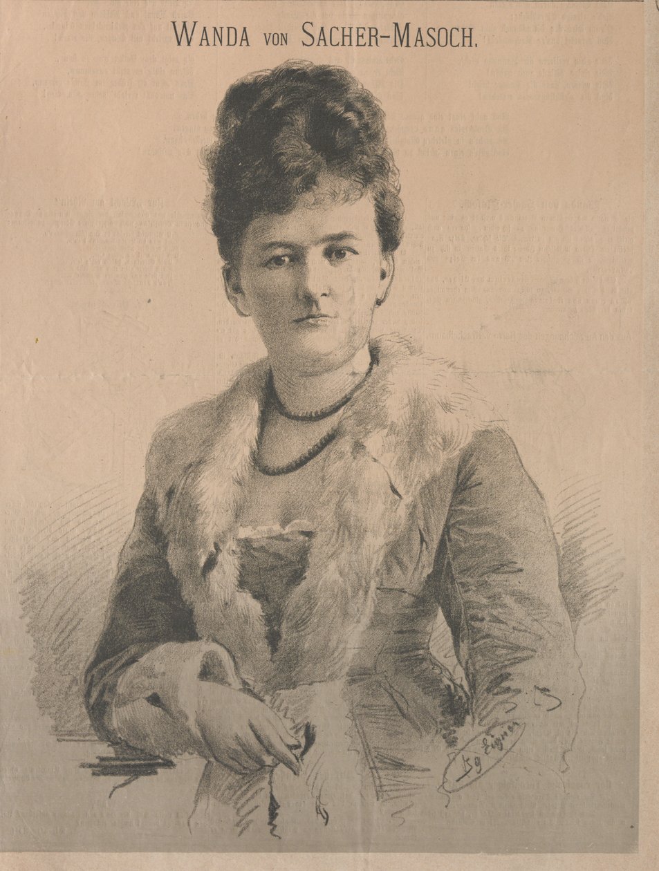 Författaren Wanda von Sacher-Masoch, född Angelika Aurora Rümelin, 1879. av Ignaz Eigner