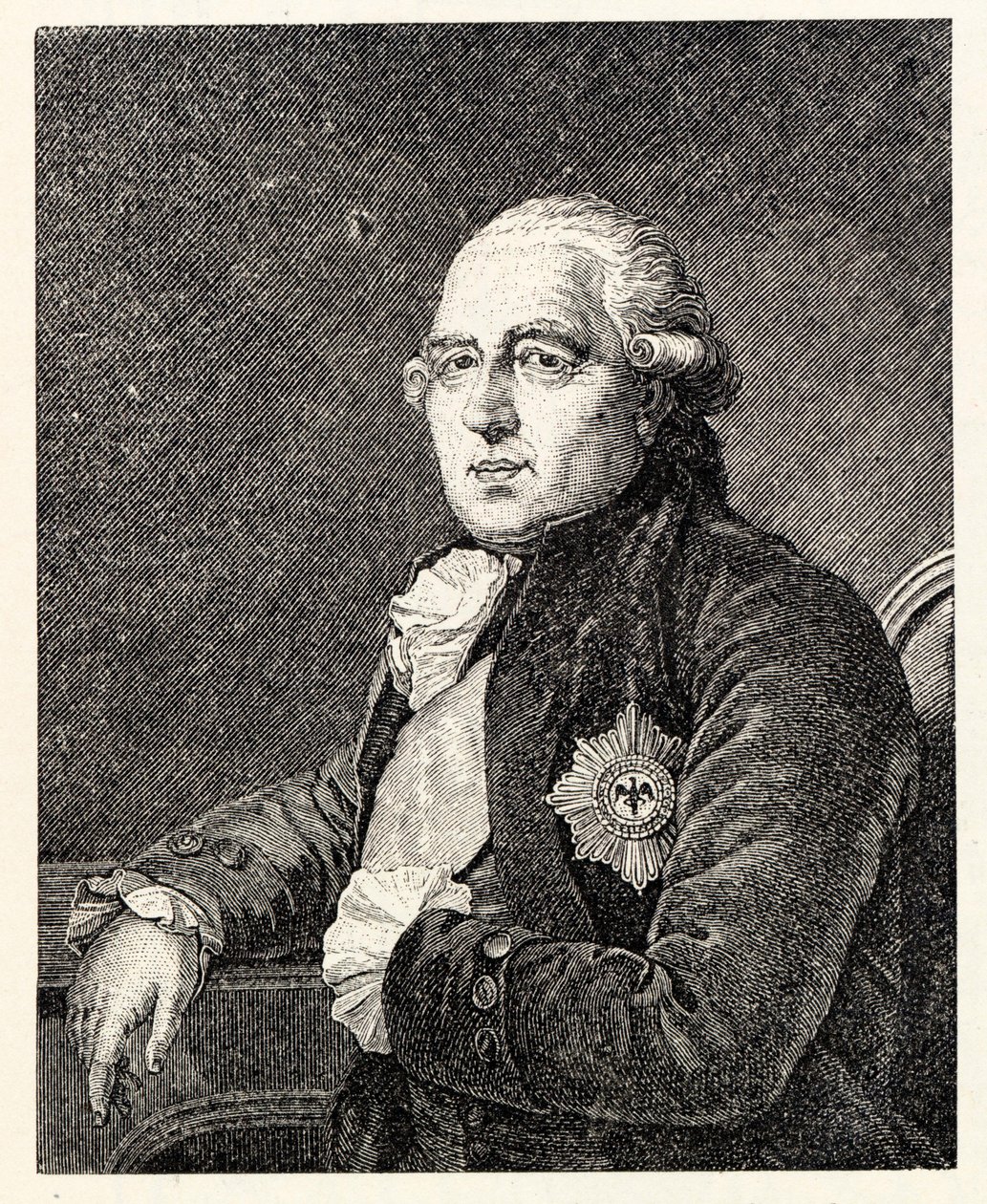 Porträtt av Ewald Friedrich Graf von Hertzberg 1725-1795. av Ignaz Sebastian Klauber