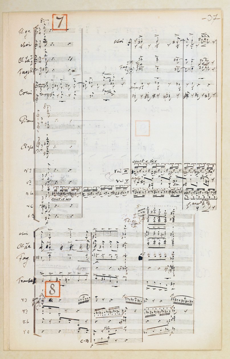 Partiturmanuskript med reducerad orkestersvit till Eldfågeln av Igor Stravinsky (1882-1971) av Igor Stravinsky