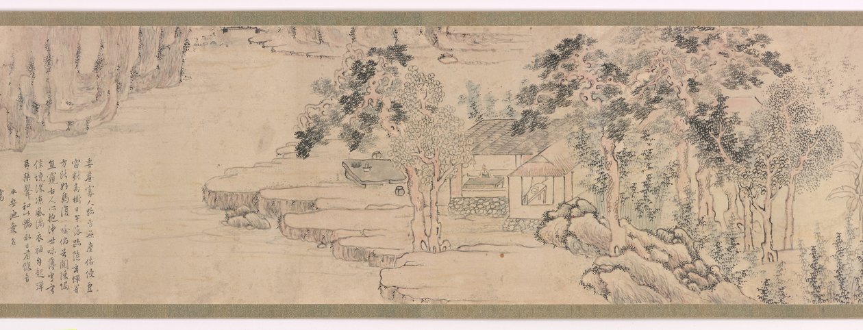 Stipendiat i pension, ca 1750 (bläck och ljus färg på papper) av Ike no Taiga