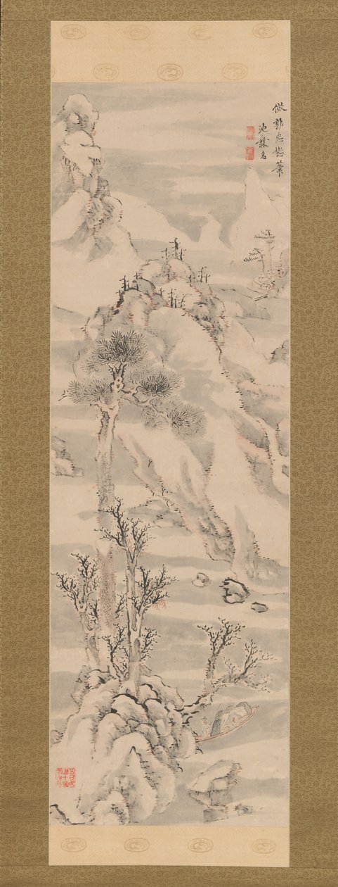 Vintrigt landskap, i stil med Guo Zhongshu, sent 1700-tal. av Ike no Taiga
