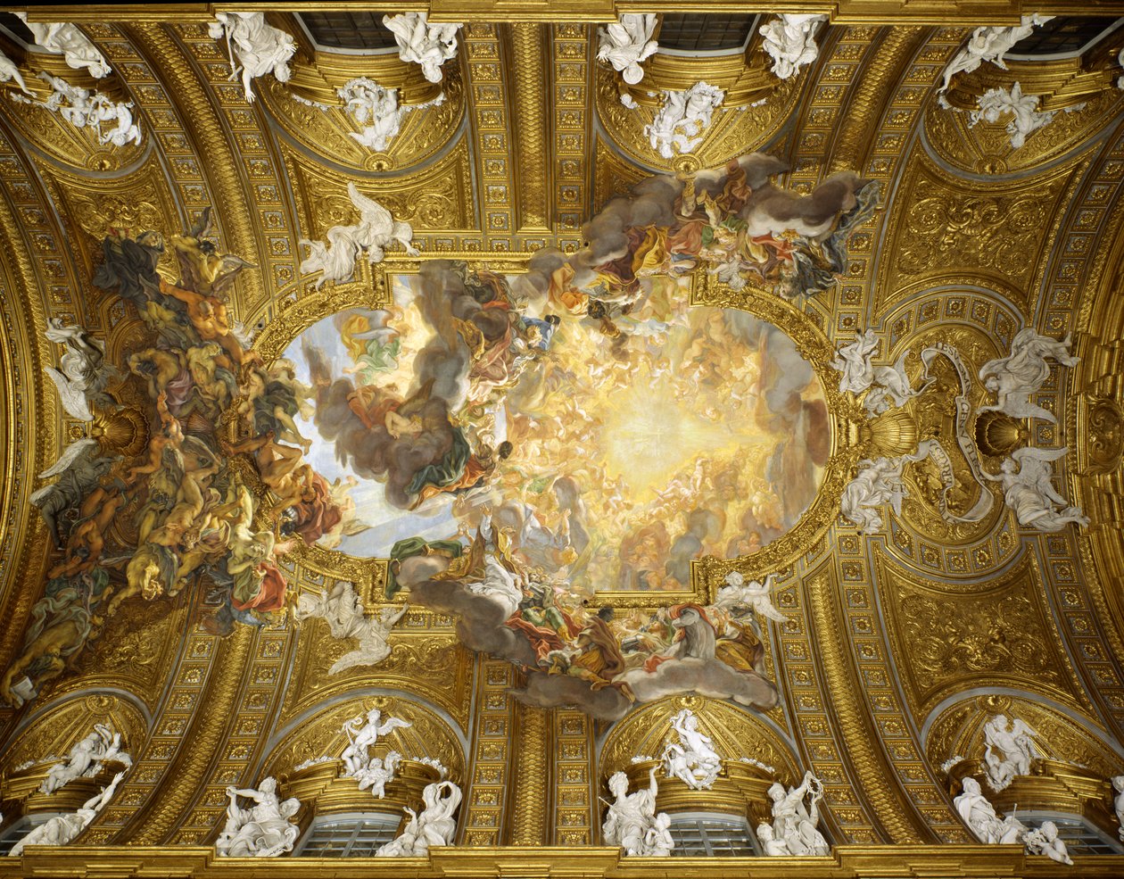 Jesu heliga namns triumf, Gesùs kyrka, Rom av Il Baciccio