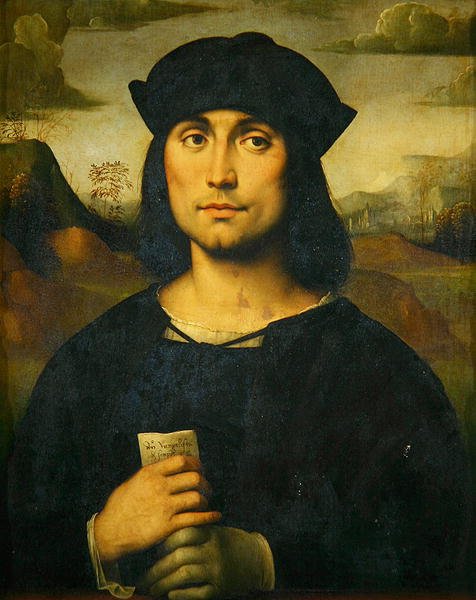 Porträtt av Evangelista Scappi (tempera på trä) av Il  Francia