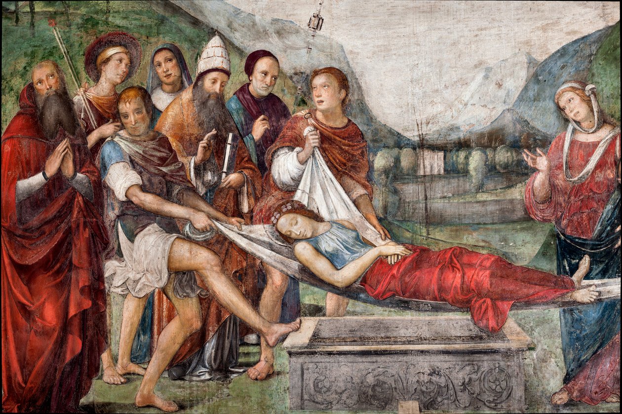 Begravningen av St. Cecile, detalj av Il  Francia