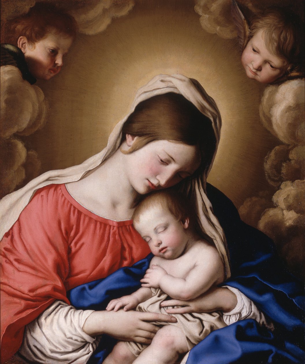 Madonna med barn (olja på duk) av Il (1609 85) Sassoferrato