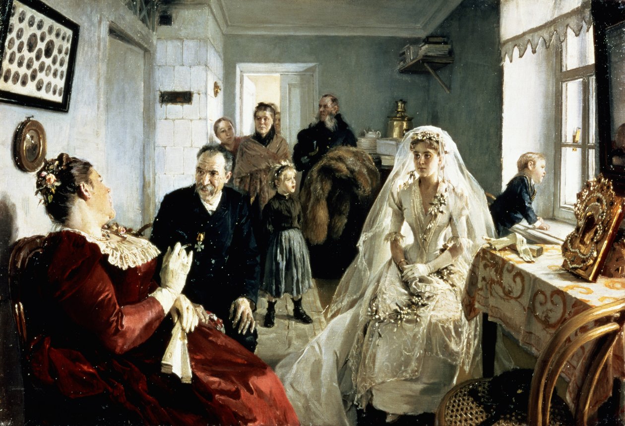 Före bröllopet, 1880-talet av Illarion Mikhailovich Pryanishnikov