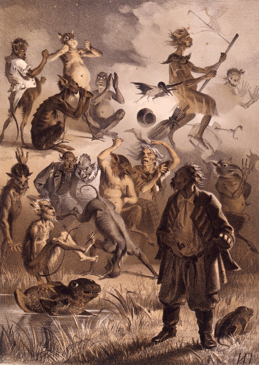 Illustration till berättelsen Det förlorade brevet från kvällar på en gård nära Dikanka av Nikolai Gogol, av Illarion Mikhailovich Pryanishnikov