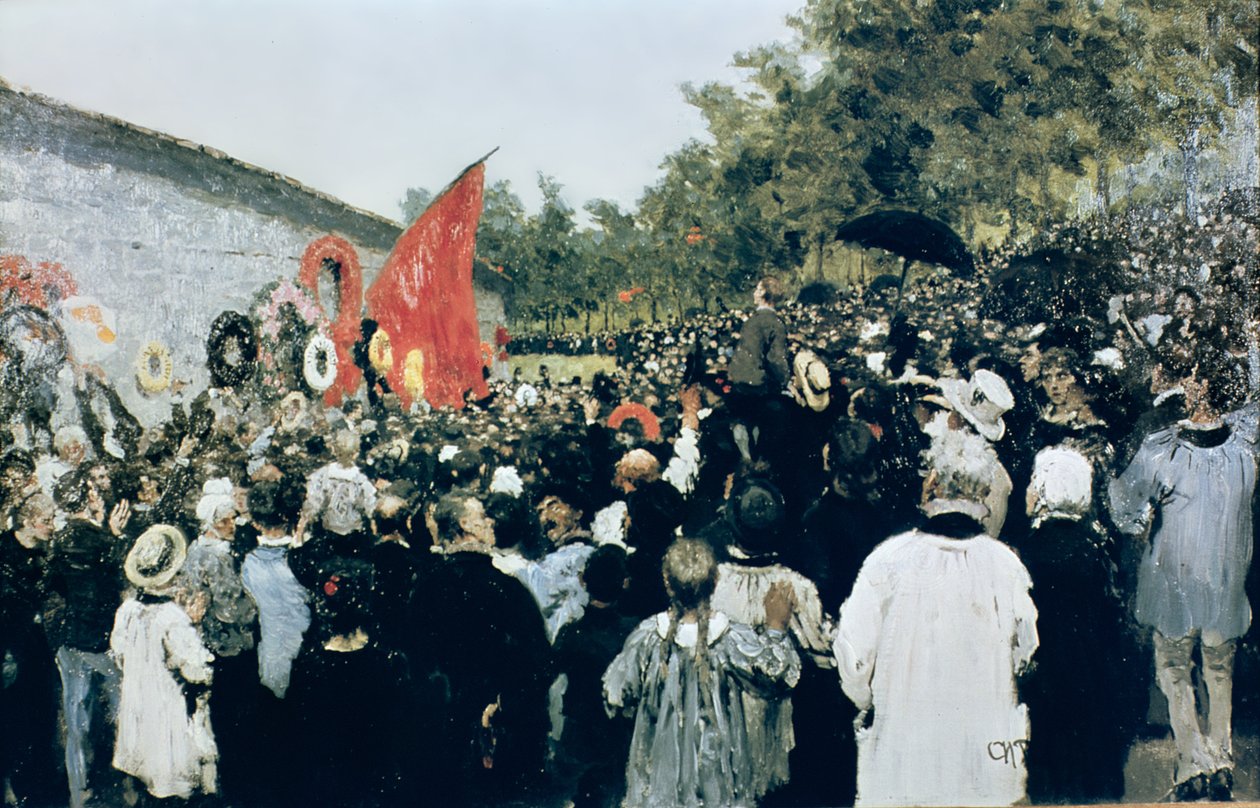 Möte på Mur des Federes - Pere Lachaise, 1883 av Ilya Efimovich Repin