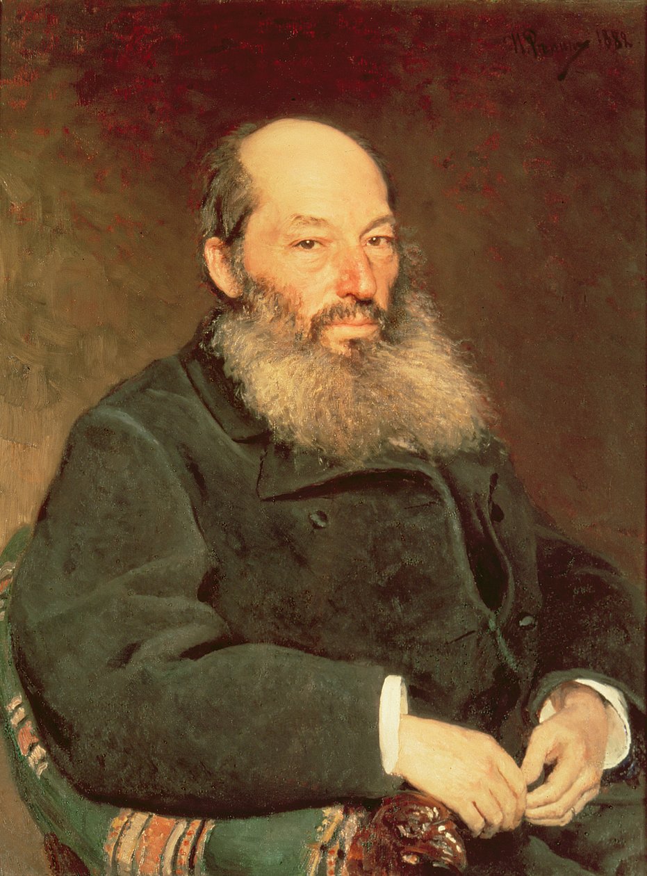 Porträtt av Afanasy Fet (1820-92), 1882 av Ilya Efimovich Repin