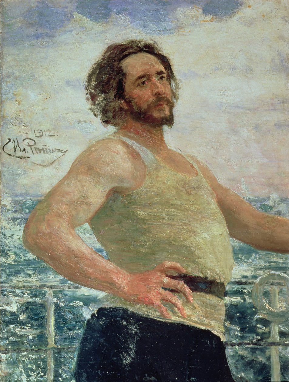 Porträtt av författaren Leonid Andreev (1871-1919), 1912 av Ilya Efimovich Repin