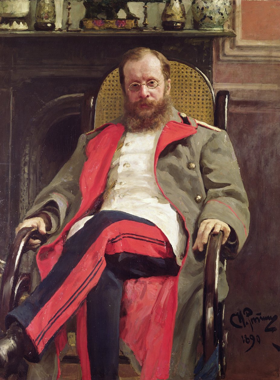 Porträtt av Cesar Cui, 1890 av Ilya Efimovich Repin