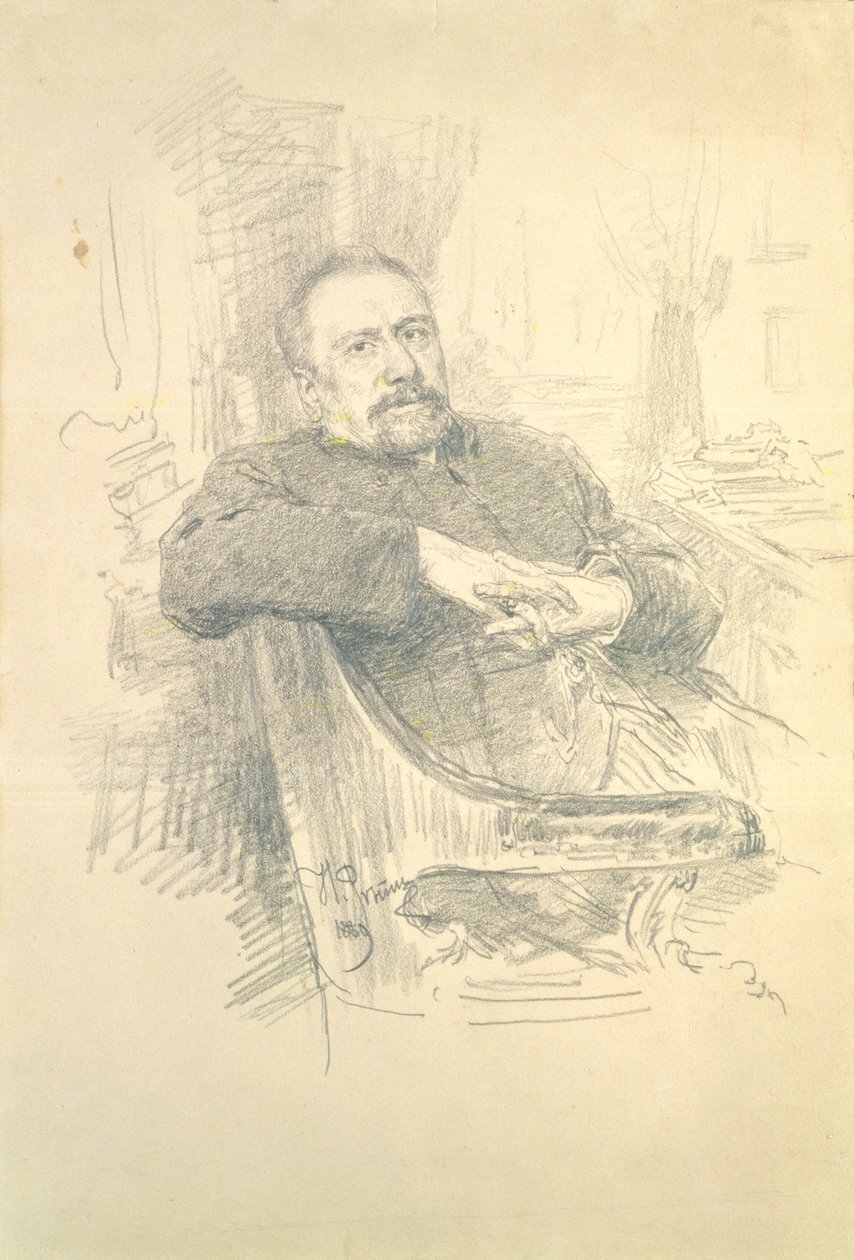Porträtt av Nikolaj Leskov (1831-95), 1889 av Ilya Efimovich Repin