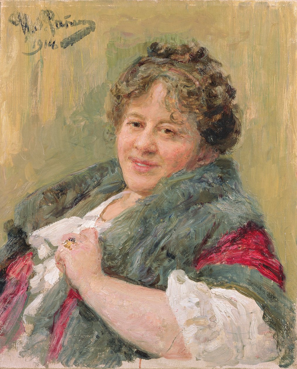 Porträtt av Tatiana Olga Shchepkina-Kupernik (1874-1952) 1914 av Ilya Efimovich Repin