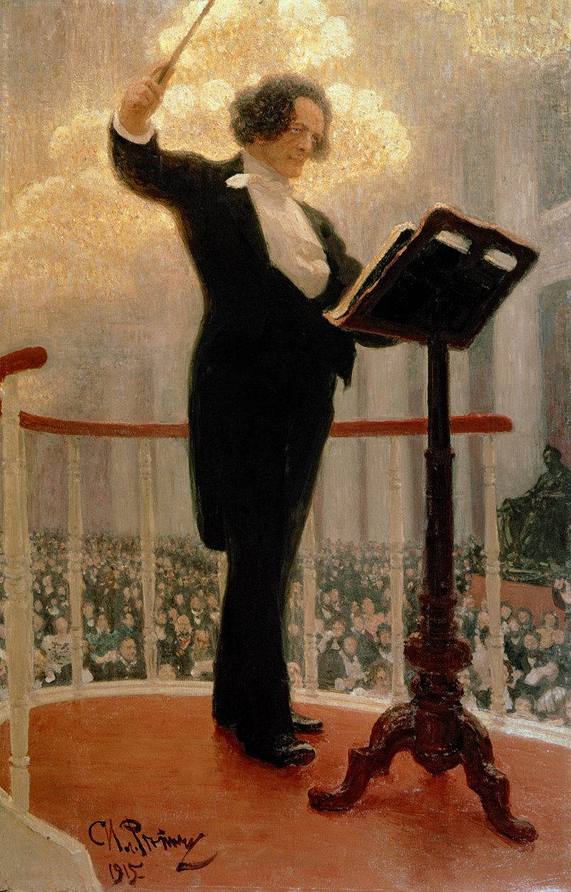 Porträtt av den ryske kompositören Anton Grigoryevich Rubinstein (1829-1894) 1915 av Ilya Efimovich Repin