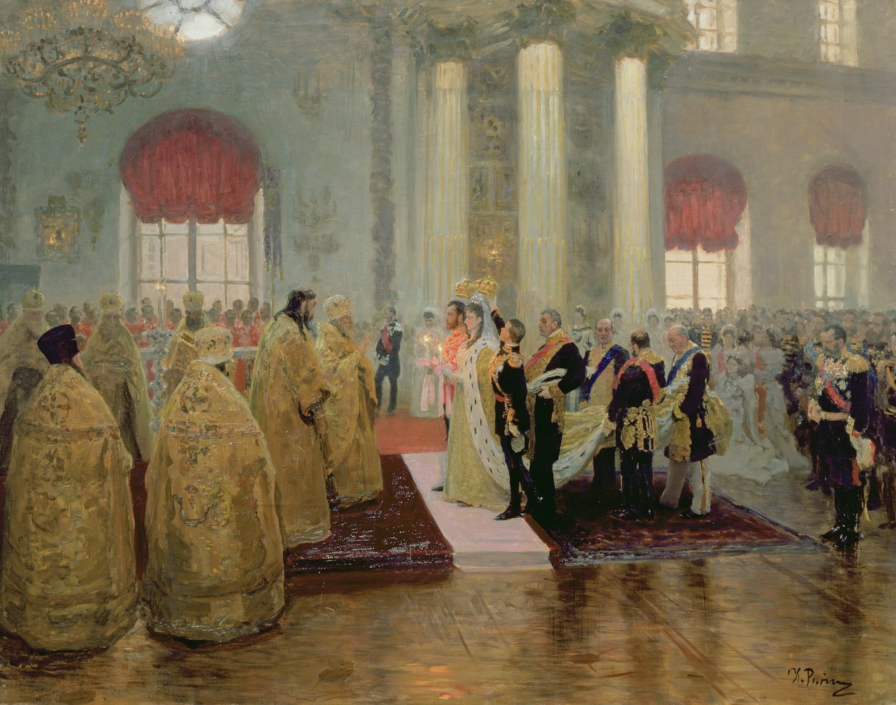 Tsar Nicholas II (1868-1918) och Alexandra Feodorovnas (1872-1918) äktenskap 1894 av Ilya Efimovich Repin