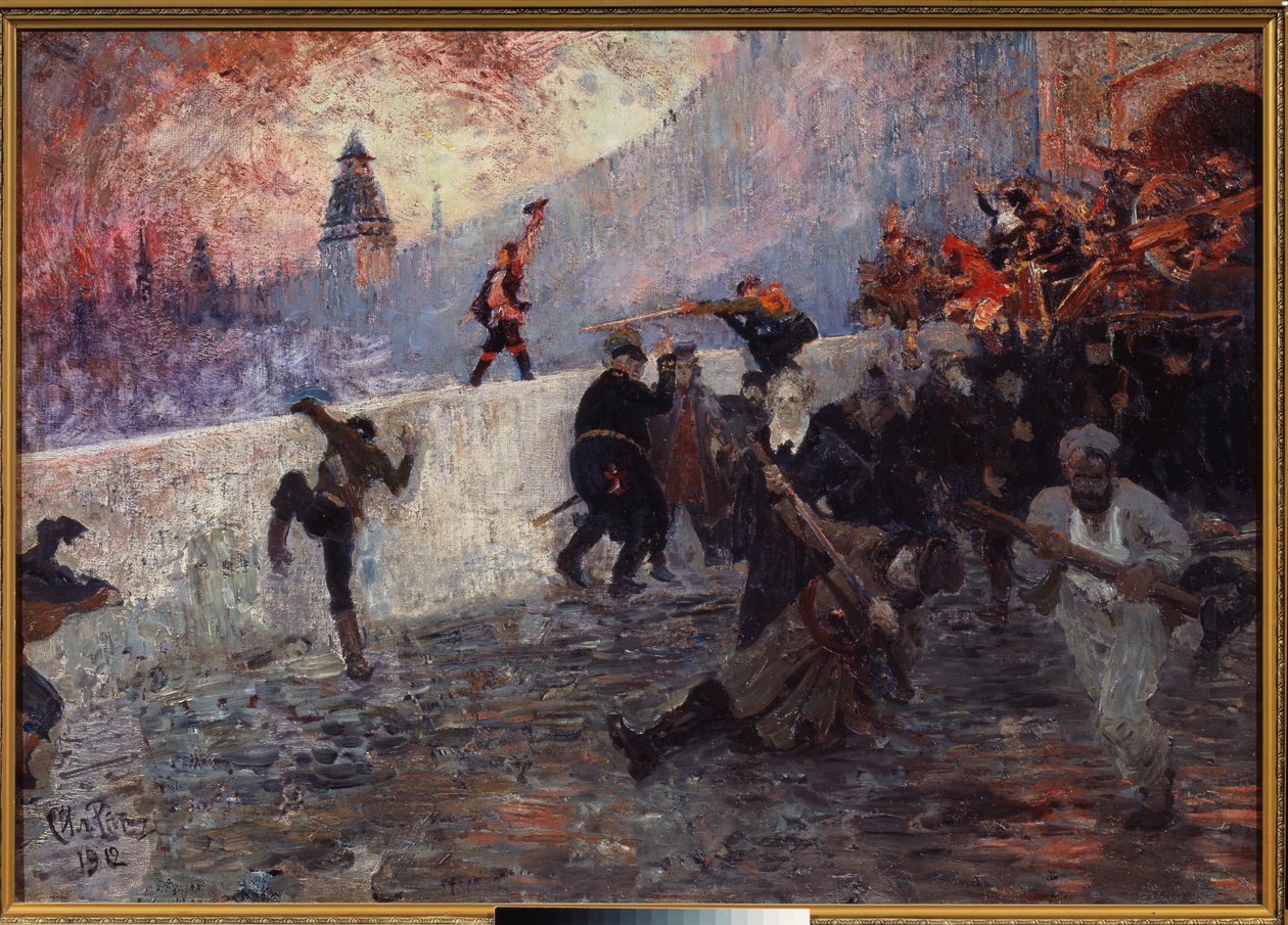 Belägringen av Moskva, av Napoleons armé, 1812 av Ilya Efimovich Repin