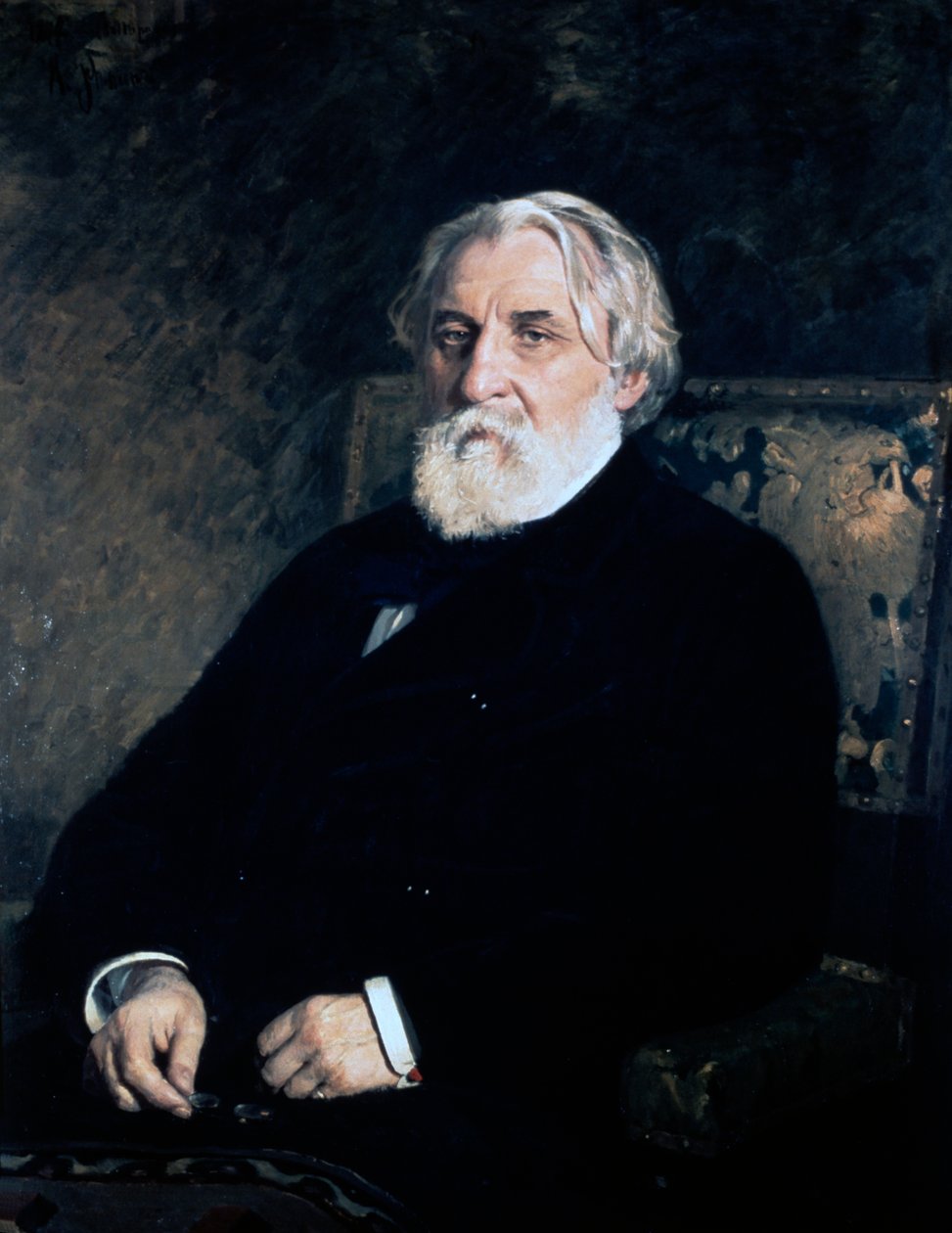 Porträtt av Ivan Sergejevitj Turgenjev (Orel av Ilya Efimovich (after) Repin