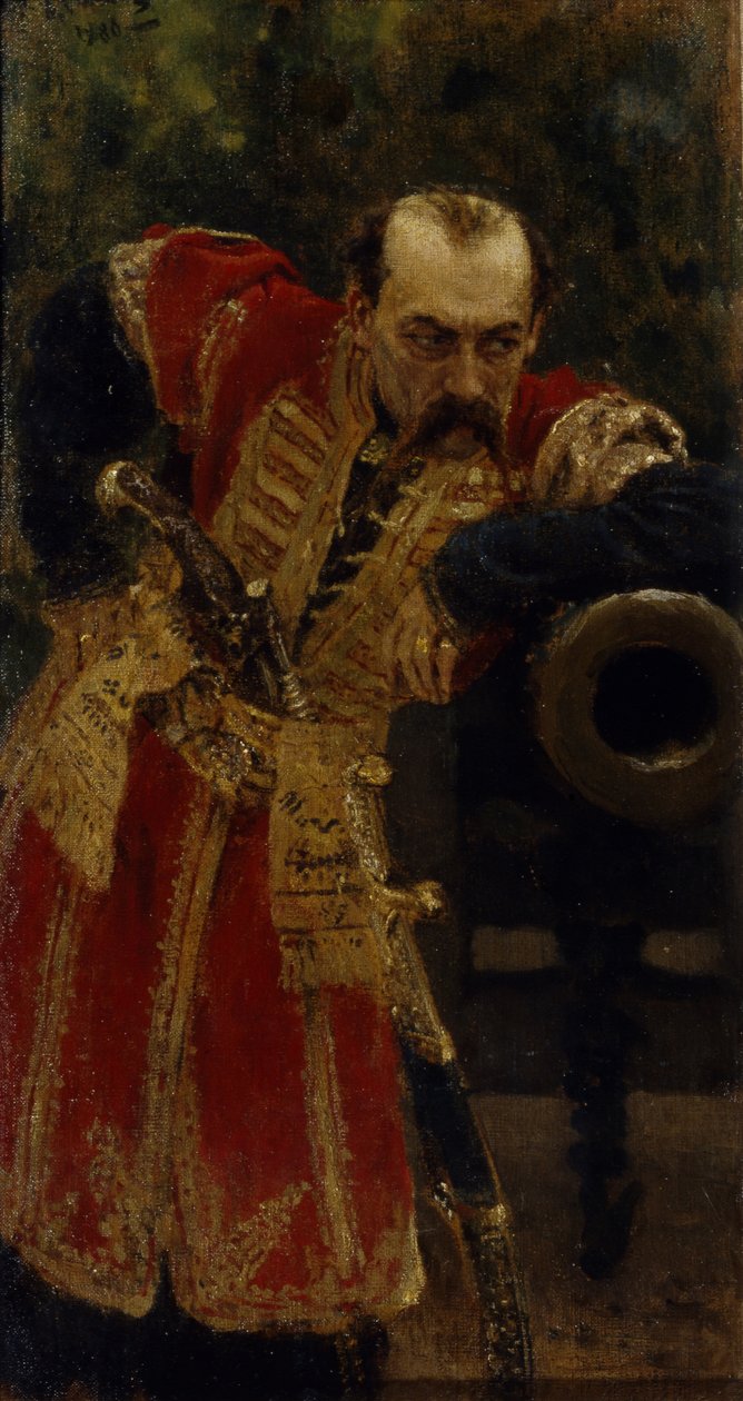 Överste av Zaporizhian Host, 1880 av Ilya Efimovich Repin