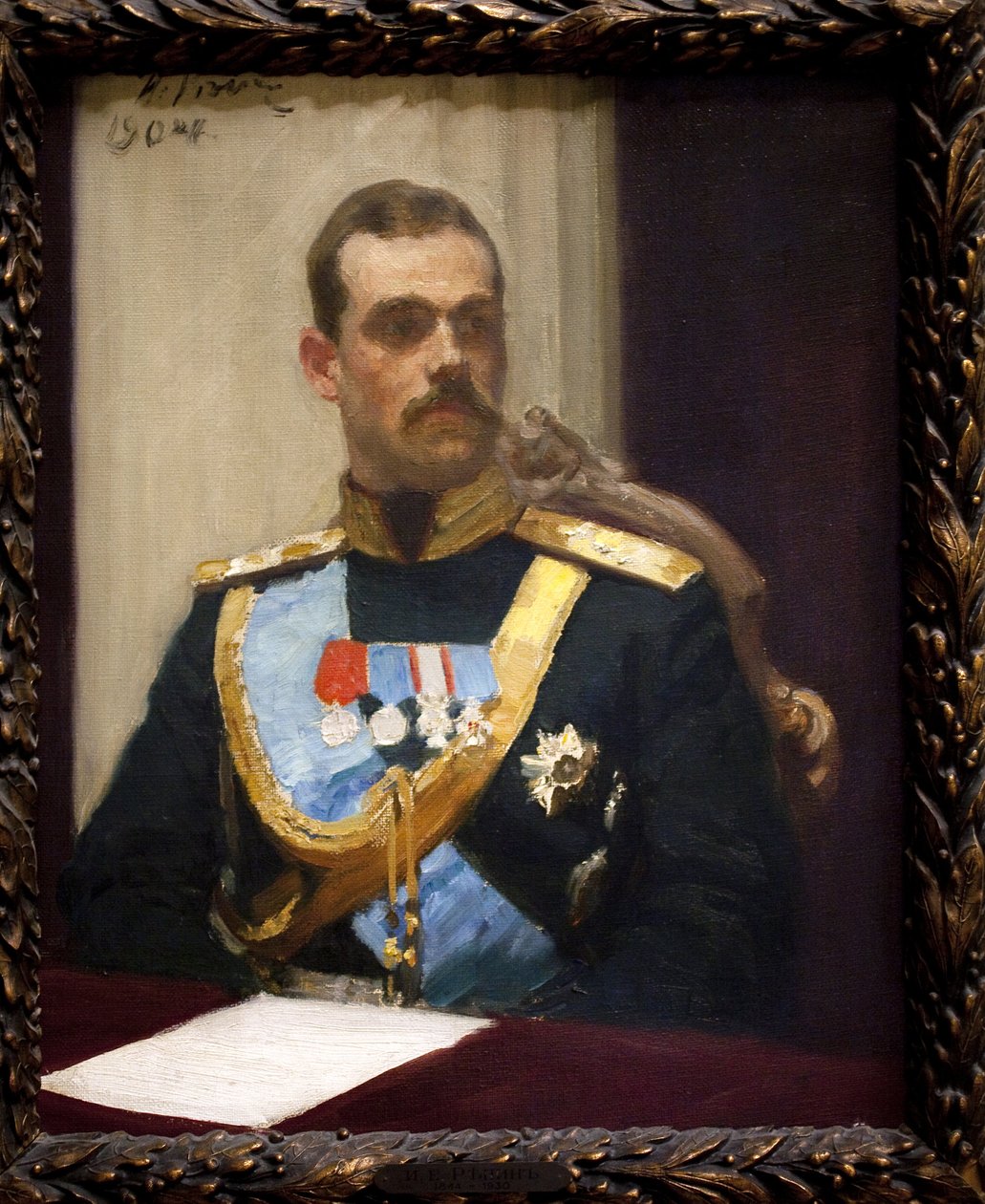 Storhertig Mikhail Alexandrovich Romanov, eller Mikael av Ryssland (1878-1918). Olja på duk av Ilya Efimovich Repin