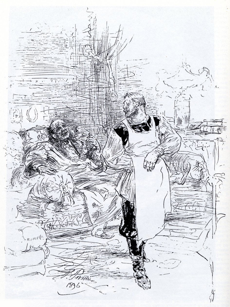 Illustration till romanen Ivan Iljitjs död av Leo Tolstoj, 1896 av Ilya Efimovich Repin