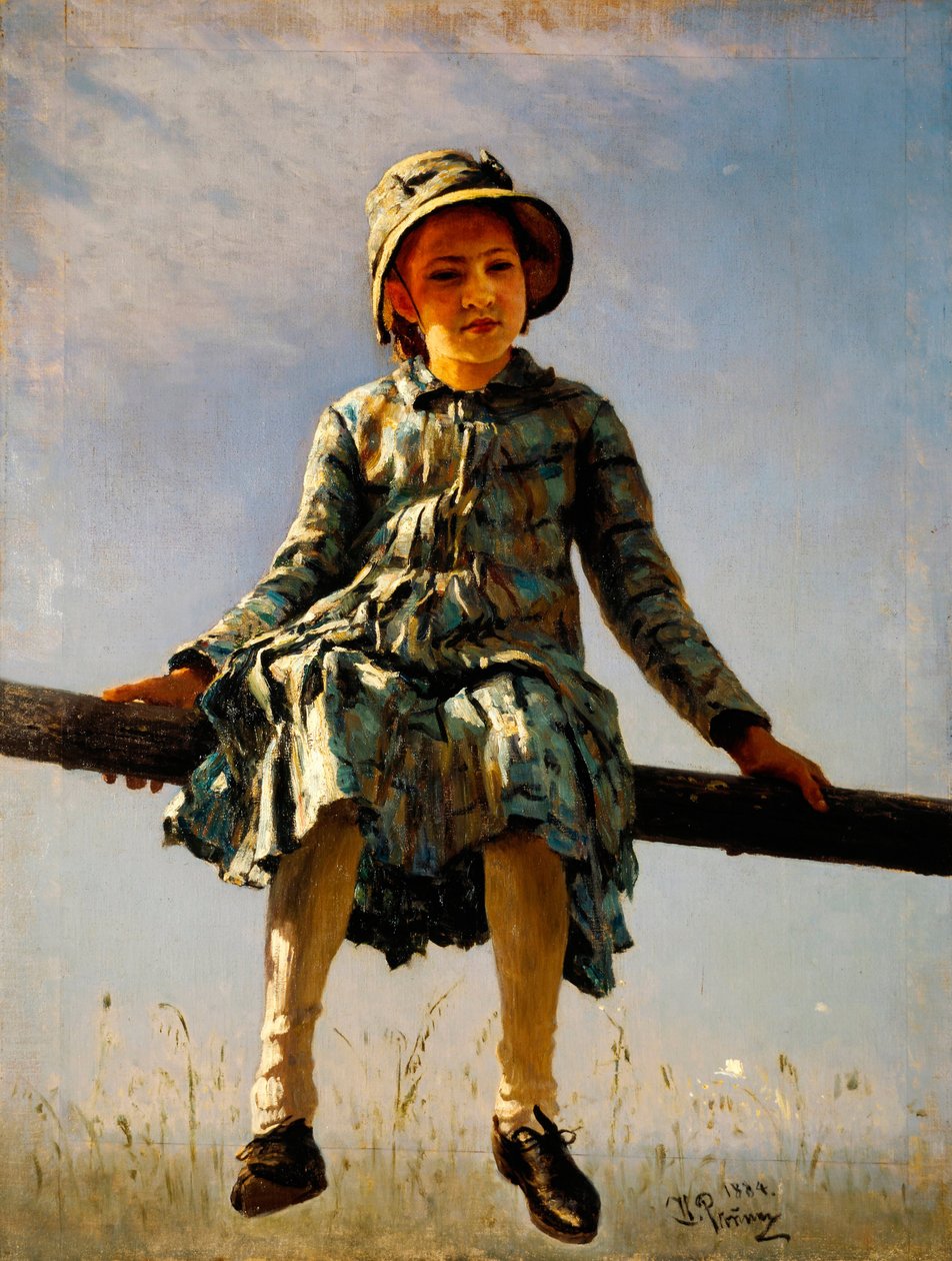 Trollslända. Porträtt av konstnärens dotter. Målning av Ilya Yefimovich Repin (Ilia Repin) (1844-1930), olja på duk av Ilya Efimovich Repin