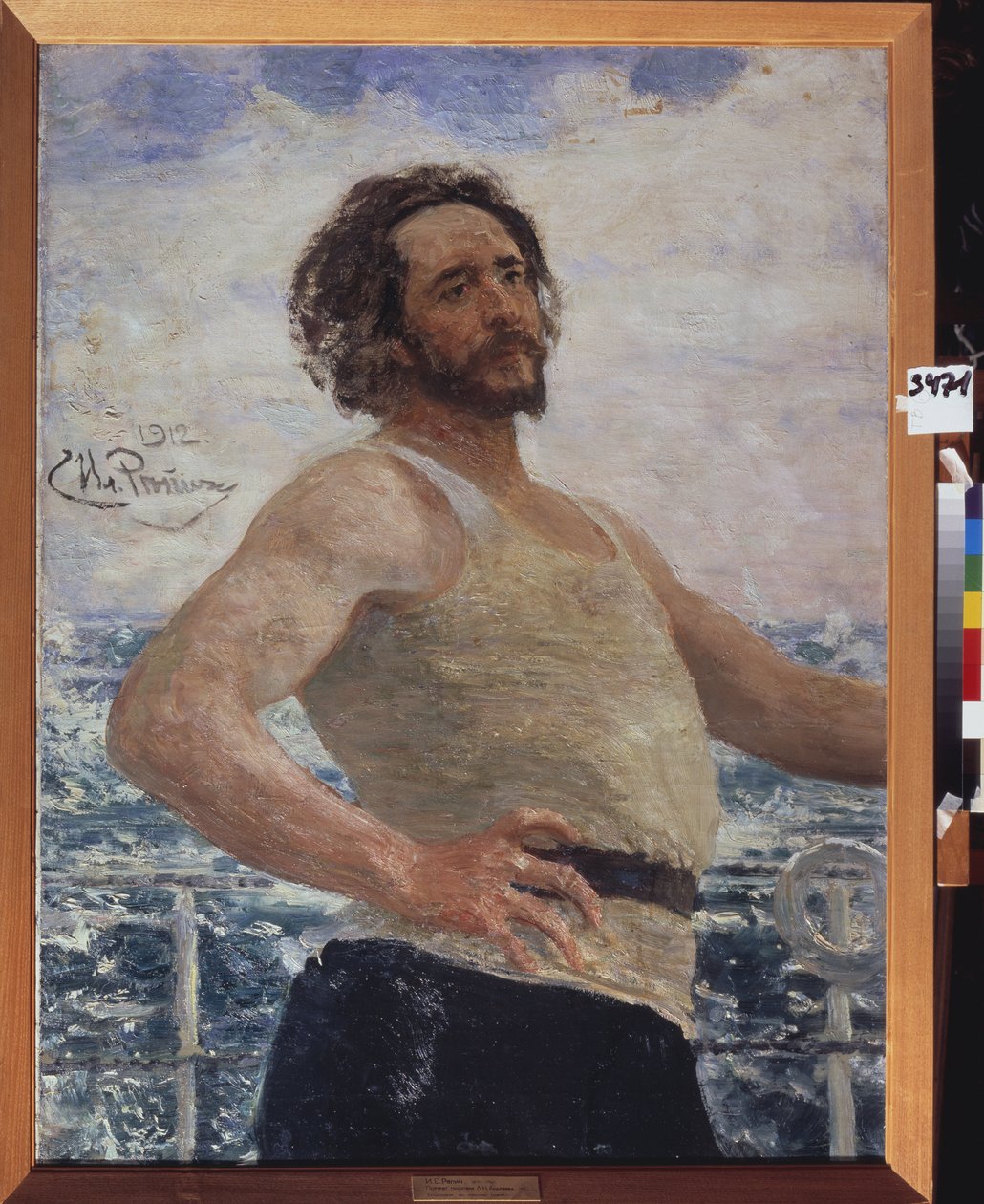 Porträtt av författaren Leonid Andreiev (1871-1919). Målning av Ilya Yefimovich Repin (Ilia Repin) (1844-1930), olja på duk av Ilya Efimovich Repin